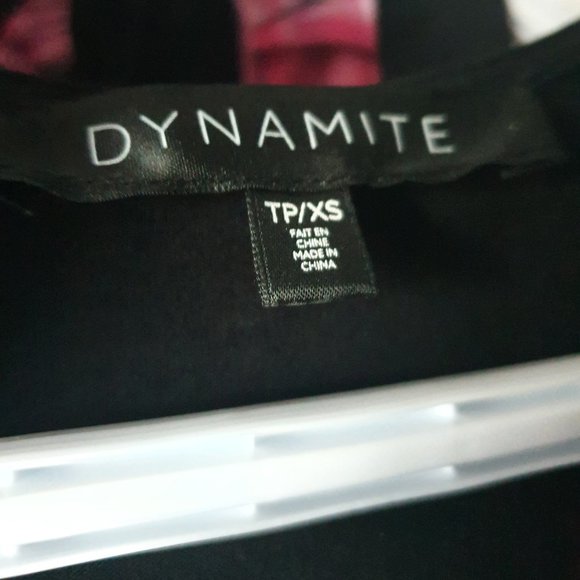 Dynamite - black bodycon-style pseudo wrap dress (XS) - Picture 6 of 6